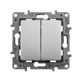 Выключатель 2-кл. СП Etika 10А IP20 250В 10AX авт. зажимы механизм алюм. IEK 672402