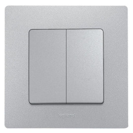 Переключатель 2-кл. СП Etika Plus 10А IP20 250В 10AX безвинтов. зажимы механизм алюм. IEK 672412