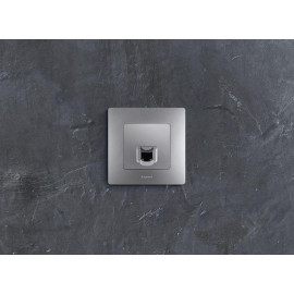 Розетка компьютерная 1-м СП Etika RJ45 кат.5E UTP механизм алюм. IEK 672441