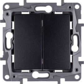 Выключатель 2-кл. СП Etika 10А IP20 250В 10AX авт. зажимы механизм антрацит IEK 672602