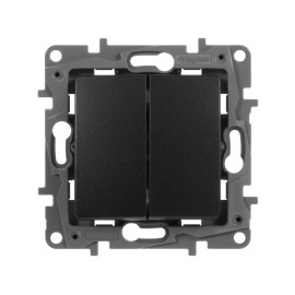 Выключатель 2-кл. СП Etika 10А IP20 250В 10AX авт. зажимы механизм антрацит IEK 672602