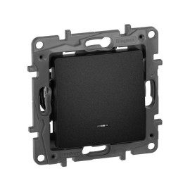 Переключатель 1-кл. СП Etika Plus 10А IP20 250В 10AX с подсветкой безвинтов. зажимы механизм антрацит IEK 672615