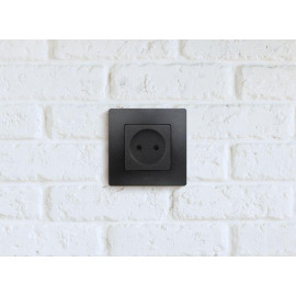 Розетка 1-м СП Etika 16А IP31 250В 2P без заземл. защ. шторки немецк. стандарт винтов. клеммы механизм антрацит IEK 672634