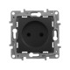 Розетка 1-м СП Etika 16А IP31 250В 2P без заземл. защ. шторки немецк. стандарт винтов. клеммы механизм антрацит IEK 672634