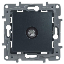 Розетка телевизионная оконечная TV СП Etika 5дБ 5-862МГц механизм антрацит IEK 672665