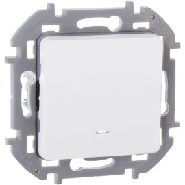 Выключатель 1-кл. Inspiria 10А IP20 250В 10AX с подсветкой/индикацией механизм бел. IEK 673610