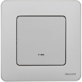 Выключатель 1-кл. Inspiria 10А IP20 250В 10AX с подсветкой/индикацией механизм алюм. IEK 673612