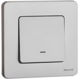 Выключатель 1-кл. Inspiria 10А IP20 250В 10AX с подсветкой/индикацией механизм алюм. IEK 673612