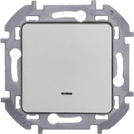 Выключатель 1-кл. Inspiria 10А IP20 250В 10AX с подсветкой/индикацией механизм алюм. IEK 673612