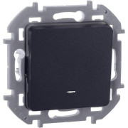 Выключатель 1-кл. Inspiria 10А IP20 250В 10AX с подсветкой/индикацией механизм антрацит IEK 673613