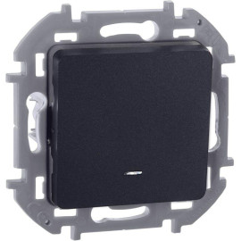Выключатель 1-кл. Inspiria 10А IP20 250В 10AX с подсветкой/индикацией механизм антрацит IEK 673613