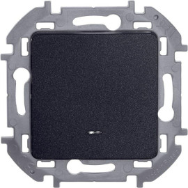 Выключатель 1-кл. Inspiria 10А IP20 250В 10AX с подсветкой/индикацией механизм антрацит IEK 673613