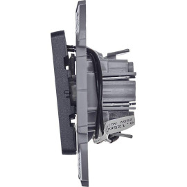 Выключатель 1-кл. Inspiria 10А IP20 250В 10AX с подсветкой/индикацией механизм антрацит IEK 673613