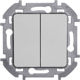 Выключатель 2-кл. Inspiria 10А IP20 250В 10AX механизм алюм. IEK 673622