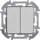 Выключатель 2-кл. Inspiria 10А IP20 250В 10AX механизм алюм. IEK 673622