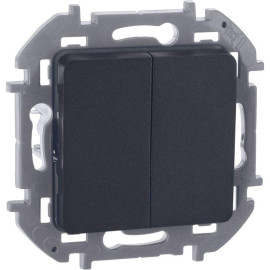 Выключатель 2-кл. Inspiria 10А IP20 250В 10AX механизм антрацит IEK 673623