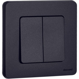 Выключатель 2-кл. Inspiria 10А IP20 250В 10AX механизм антрацит IEK 673623