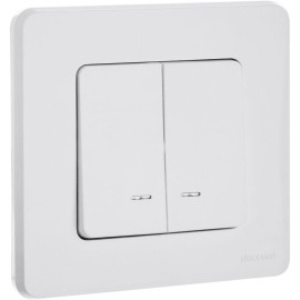 Выключатель 2-кл. Inspiria 10А IP20 250В 10AX с подсветкой/индикацией механизм бел. IEK 673630