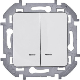 Выключатель 2-кл. Inspiria 10А IP20 250В 10AX с подсветкой/индикацией механизм бел. IEK 673630