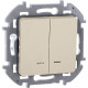 Выключатель 2-кл. Inspiria 10А IP20 250В 10AX с подсветкой/индикацией механизм сл. кость IEK 673631