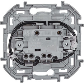 Выключатель 2-кл. Inspiria 10А IP20 250В 10AX с подсветкой/индикацией механизм сл. кость IEK 673631