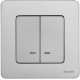 Выключатель 2-кл. Inspiria 10А IP20 250В 10AX с подсветкой/индикацией механизм алюм. IEK 673632