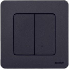 Выключатель 2-кл. Inspiria 10А IP20 250В 10AX с подсветкой/индикацией механизм антрацит IEK 673633