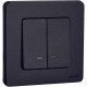 Выключатель 2-кл. Inspiria 10А IP20 250В 10AX с подсветкой/индикацией механизм антрацит IEK 673633