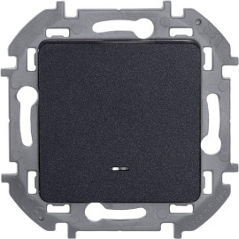 Переключатель 1-кл. Inspiria 10А IP20 250В 10AX с подсветкой/индикацией механизм антрацит IEK 673663