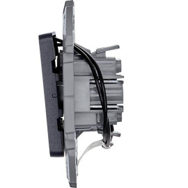 Переключатель 1-кл. Inspiria 10А IP20 250В 10AX с подсветкой/индикацией механизм антрацит IEK 673663