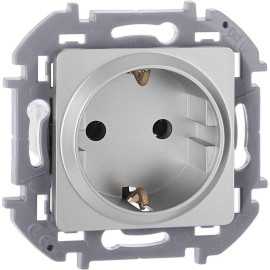 Розетка 1-м СП Inspiria 16А IP20 250В 2P+E немецк. стандарт механизм алюм. IEK 673722