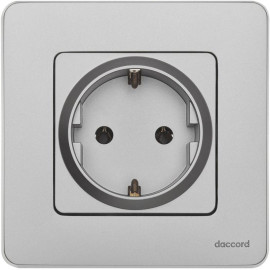Розетка 1-м СП Inspiria 16А IP20 250В 2P+E немецк. стандарт механизм алюм. IEK 673722