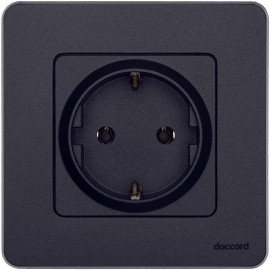 Розетка 1-м СП Inspiria 16А IP20 250В 2P+E немецк. стандарт механизм антрацит IEK 673723