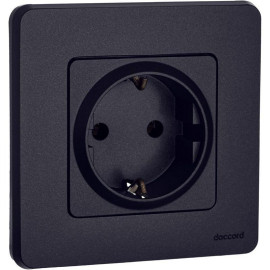 Розетка 1-м СП Inspiria 16А IP20 250В 2P+E немецк. стандарт механизм антрацит IEK 673723