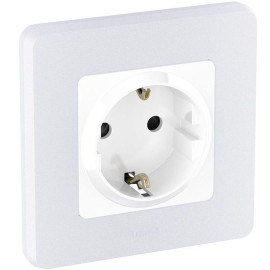 Розетка 1-м СП Inspiria 16А IP20 250В 2P+E защ. шторки немецк. стандарт механизм бел. IEK 673730