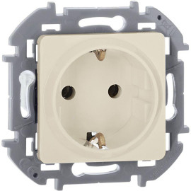 Розетка 1-м СП Inspiria 16А IP20 250В 2P+E защ. шторки немецк. стандарт механизм сл. кость IEK 673731