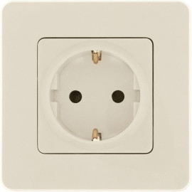 Розетка 1-м СП Inspiria 16А IP20 250В 2P+E защ. шторки немецк. стандарт механизм сл. кость IEK 673731