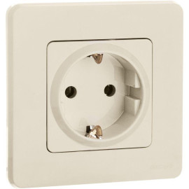 Розетка 1-м СП Inspiria 16А IP20 250В 2P+E защ. шторки немецк. стандарт механизм сл. кость IEK 673731