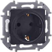 Розетка 1-м СП Inspiria 16А IP20 250В 2P+E защ. шторки немецк. стандарт механизм антрацит IEK 673733