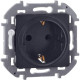 Розетка 1-м СП Inspiria 16А IP20 250В 2P+E защ. шторки немецк. стандарт механизм антрацит IEK 673733