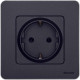 Розетка 1-м СП Inspiria 16А IP20 250В 2P+E защ. шторки немецк. стандарт механизм антрацит IEK 673733