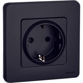 Розетка 1-м СП Inspiria 16А IP20 250В 2P+E защ. шторки немецк. стандарт механизм антрацит IEK 673733