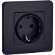 Розетка 1-м СП Inspiria 16А IP20 250В 2P+E защ. шторки немецк. стандарт механизм антрацит IEK 673733