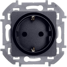 Розетка 1-м СП Inspiria 16А IP20 250В 2P+E защ. шторки немецк. стандарт механизм антрацит IEK 673733