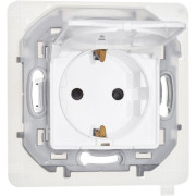 Розетка 1-м СП Inspiria 16А IP44 250В 2P+E защ. шторки с крышкой немецк. стандарт механизм бел. IEK 673740