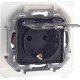 Розетка 1-м СП Inspiria 16А IP44 250В 2P+E защ. шторки с крышкой немецк. стандарт механизм антрацит IEK 673743
