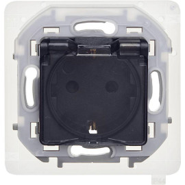 Розетка 1-м СП Inspiria 16А IP44 250В 2P+E защ. шторки с крышкой немецк. стандарт механизм антрацит IEK 673743
