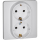 Розетка Inspiria 16А 250В 2х2P+E немецк. стандарт бел. IEK 673750
