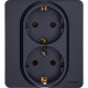 Розетка Inspiria 16А 250В 2х2P+E немецк. стандарт антрацит IEK 673753