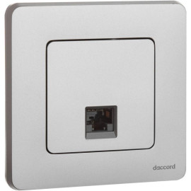 Розетка компьютерная Inspiria RJ45 кат.5E UTP алюм. IEK 673827